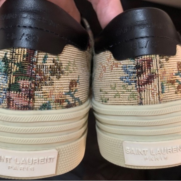 Saint Laurent Tapestry Platform Sneakers - Picture 6 of 7